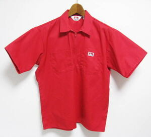 美品 USA製 BEN DAVIS ビンテージ TALONジップ プルオーバー 半袖 ワークシャツ ベンデイビス ハーフジップシャツ アメリカ製 