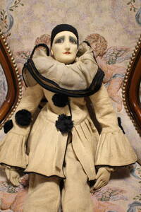 ■00001■ レンチドール 男の子 ピエロ イタリア アンティークドール アンティーク antique doll 人形 ドール Italy pierrot　コレクター