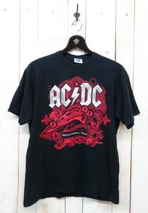 RETRO ＊AC/DC ＊2009 BLACK ICE EUROPE TOUR ROCKNRALL TRAIN ヨーロッパツアー 半袖Tシャツ＊L/G ＊STAR WORLD ＊古着卸　ヨーロッパ仕入