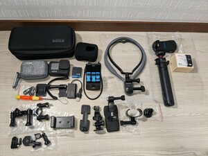 【F506】【稼働品】 GoPro9 本体 付属品 おまとめ GoPro herf BLACK ブラック アーム グリップ バッテリー 三脚 ゴープロ アクションカメラ