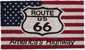 玄関マット コイヤーマット US ROUTE66 玄関 マット 敷物 インテリア おしゃれ かわいい アメリカン雑貨