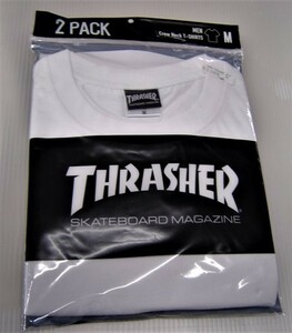 THRASHER スラッシャー 2パックセット クルーネック Tシャツ 半袖 無地 白 M TH-TS001 メンズ レディース 人気 おすすめ