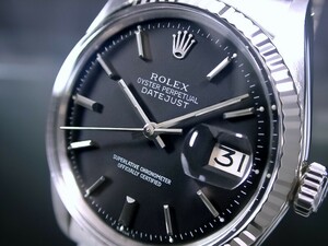 綺麗 ROLEX ロレックス 14金WGフルーテッド ブラック ref.1601 Cal.1570 デイトジャスト 62510Hジュビリー 鑑定済