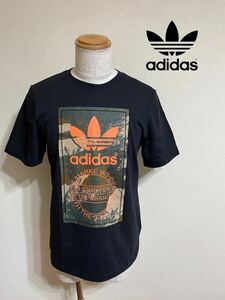 【新品】 adidas originals TREFOILアディダス オリジナルス カモフラ シュータン ロゴ Tシャツ ブラック トップス サイズL 半袖 黒 GQ5951