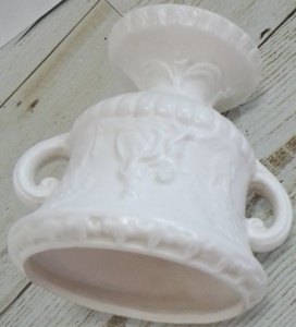 プリザーブドフラワー用花台 白 ホワイト フラワーベース 副資材 ポット 花瓶 レリーフ 花器ドライフラワー 陶器 古代ギリシャ
