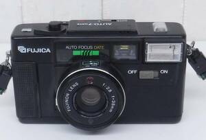 当時物 ＊レトロコンパクトカメラ ＊FUJICA AUTO-7 DATE ＊FUJINON LENS 1:2.8 f=38mm ＊JAPAN ＊ストラップ付き ＊ジャンク品