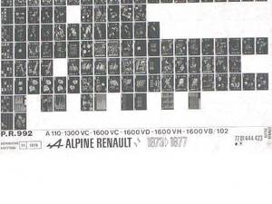 アルピーヌ・ルノー・パーツリスト[P.R.992]最終版■ALPINE-RENAULT 非売品 A110