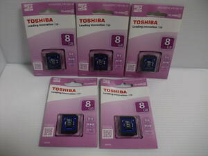 5枚セット　未使用・未開封品　microSDHCカード　TOSHIBA　8GB　class4　microSDカード　メモリーカード