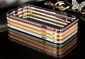 iphone6s plus ケース iPhone6 Plusカバー 5.5インチ ハードケース 保護カバー 金属ケース ふちだけ キラキラ ラインストーン 豪華
