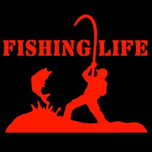 ★千円以上送料0★(30cm) 【FISHING LIFE】釣り・フィッシング・クーラーボックス・車用にも、ステッカーDC3