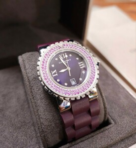 超美品☆CHAUMET ショーメ クラスワン フルダイヤベゼル 腕時計 622 SS/ラバー 純正ブレス ボーイズ 腕時計 デイト
