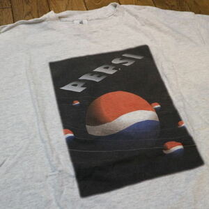 90s USA製 PEPSI Tシャツ XL グレー ペプシ コーラ 惑星 半袖 プリント シングルステッチ ロゴ 企業 飲料 ノベルティ