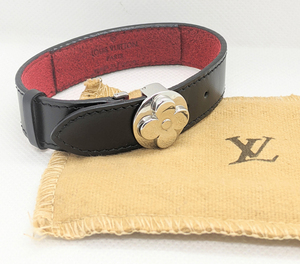 ◆【未使用・保管品】Louis Vuitton ルイヴィトン モノグラム M64447 ブラスレ グッドラック ブレス 黒 ブラック 保存袋付