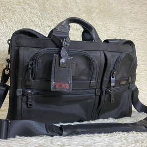 【極美品】TUMI トゥミ 2way ビジネスバッグ ブリーフケース 2室 キャンバス ブラック 黒 メンズ 通勤通学 A4収納可 収納箇所多数 26141DH