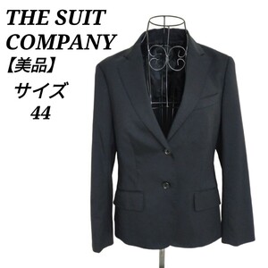 ザスーツカンパニー THE SUIT COMPANY 美品 テーラードジャケット シングル 背抜き ブラック 黒色 44 2XL相当 レディース