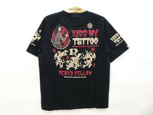 ピークドイエロー Tシャツ Peakd Yellow 半袖Tシャツ Spear & Dragon PYT-230 黒×黒 40(M) 多少汚れ 50%オフ(半額) 送料無料 即決 新品