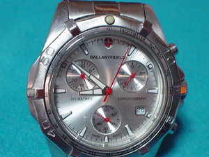 GALLANTFIDELE　１００ｍ　クロノグラフ　腕時計　シルバー　SWISS　MOVT