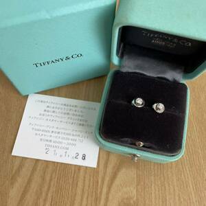 極美品　Tiffany ティファニー　バイザヤード ダイヤピアス　PT950