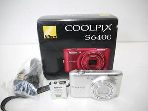 571 Nikon COOLPIX S6400 FullHD NIKKOR 12x WIDE OPTICAL ZOOM ED VR 4.5-54.0mm 1:3.1-6.5 ニコン クールピクス デジカメ コンデジ 箱付