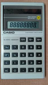 日本製　昭和レトロ　電卓 1980年代 太陽電池 CASIO カシオ SL-804 B 動作確認