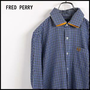 【美品】FRED PERRY 長袖 シャツ チェック柄 フレッドペリー