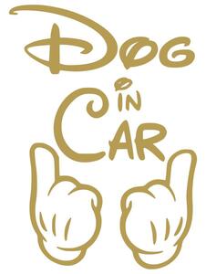 18色!ドッグインカー ステッカー!Dog in car Sticker /車用/シール/ Vinyl/Decal /ステッカー/バイナル/デカール/金/ゴールド/gold-1