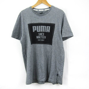 プーマ Tシャツ 半袖 コットン100% スポーツウエア トップス メンズ Lサイズ グレー PUMA