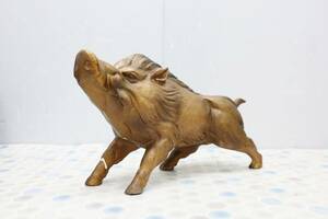 ◆ アンティーク 鉄製｜イノシシ 猪 置き物 インテリア｜ 重量 約2.3kg｜ 骨董 古美術 ■O4471