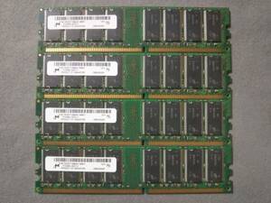 1GB Micron PC-3200U DDR-400 MT16VDDT12864AY-40BF2 4枚セット 合計4GB ⑥