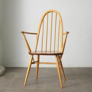 IZ74342F★ercol クエーカーチェア ヴィンテージ 英国 アーコール ウィンザー ダイニングチェア アームチェア 椅子 ビンテージ モダン