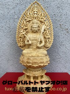 新作 仏教美術 木彫仏像 虚空蔵菩薩 精彫造像 仏教工芸品 高さ29cm