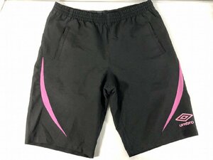 umbro アンブロ スポーツパンツ Oサイズ 黒xピンク やや美品 中古 送料185円