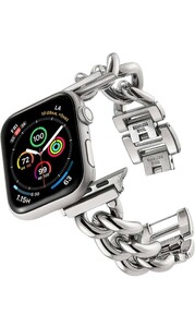 Apple Watch バンド ステンレス チェーン ベルト シルバー Apple watch ultra アップルウォッチ