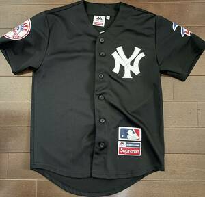 中古SUPREME シュプリーム 15 SS New York Yankees Supreme Majestic Baseball Jersey 23 fw 24 black S aw tee box logo cap new era