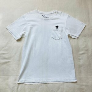 KAWS　SNOOPY/スヌーピー　ポケット付き　ワッペン Tシャツ　ホワイト/白　XS
