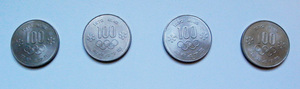 日本 記念コイン 昭和47年 1972年★札幌オリンピック★100円硬貨４枚