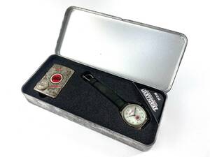 5T2★限定品★ Zippo ジッポー LUCKY STRIKE ラッキーストライク 1996年製 オイルライター 腕時計付 時計不動