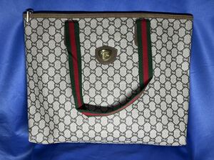 GUCCI トートバッグ シェリーライン グッチ オールドグッチ グッチプラス ヴィンテージ 肩掛け GG柄 ゴールドロゴ レディース 女性