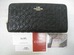 新品 COACH コーチ ラウンドファスナー 長財布 F39631 黒 ブラック