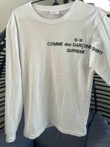 S シュプリーム コムデギャルソン　コラボ　ロンT 長袖　Tシャツ　Supreme COMME des GARCONS SHIRT 白　ホワイト　2015