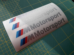 送料無料 BMW M Motorsport body Sticker ステッカー シール デカール セット シルバー 200mm x 24mm