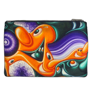 ディオール Dior KENNY SCHARF ケニー シャーフ コラボ ポーチ 小物入れ グラフィック クラッチバッグ ロゴ 総柄 ナイロン マルチカラ―