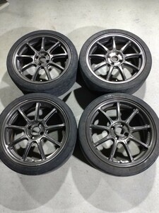 RAYS GLAM LIGHTS レイズ グラムライツ 57C 17×7J オフ42 4穴 PCD100 ナンカン NS-2R 205/40-17 5分山 2020年製 