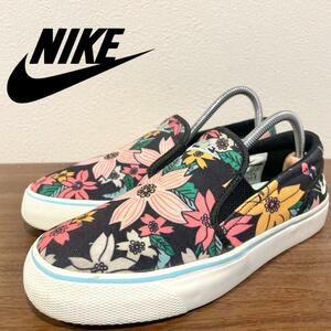 NIKE TOKI SLIP PRINT ナイキ トキ スリップ プリント フラワー レディース 724769-003 スリッポン 23.5cm 