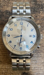 【サ-4-57】60 グランドール 腕時計 GRANDEUR クロノグラフ ステンレススチール BAMBI クオーツ ジャンク品
