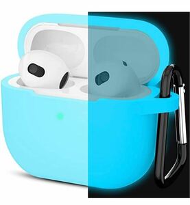 AirPods 3 ケース 昼と夜の色の変化 全面保護カバー 落下防止 耐衝撃 ワイヤレス充電対応 AirPods AirPods第３世代用のケース ブルー