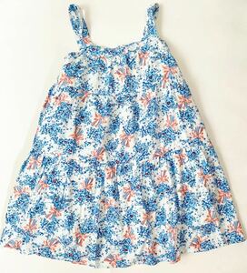 ユニクロ UNIQLO PAUL&JOE GIRLS ポール & ジョー キャミソールワンピース KIDS 110 61Blue ブランドコラボ P&J 親子お揃いワンピース青