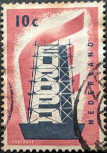 【外国切手】 オランダ 1956年09月15日 発行 EUROPA切手 消印付き