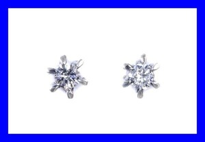 ●新品 手作り スタッドピアス プラチナ 一粒ダイヤ Pt900 誕生石４月 1粒0.2ｃｔ 2粒0.4ｃｔｓ Z1251