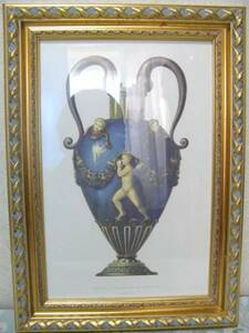 美品 絵画 天使 高級 イタリア製 花瓶 天使のモチーフ 壺